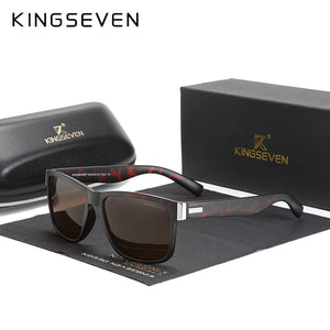 The KedStore Leopard Brown / China KINGSEVEN Square Retro Gradient Polarized Sunglasses