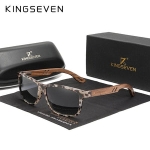 The KedStore Leopard walnut wood / China / Original KINGSEVEN TR90+Walnut Wood Handmade Sunglasses Polarized Eyewear Reinforced Hinge | TheKedStore
