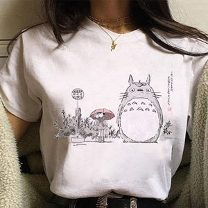 The KedStore Leuke Kat T-Shirt My Neighbor Totoro Studio Ghibli Tshirt Kawaii Tee Miyazaki Hayao - R3