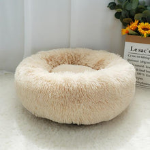 Load image into Gallery viewer, The KedStore Light Coffee / Diameter 70cm Calming Dog Bed For Anxiety Relieving &amp; Cuddling Your Pet In Round Orthopedic Soft Long Plush Cat Dog Bed Cushion