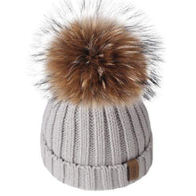 Load image into Gallery viewer, The KedStore Light Gray / 4-10 years old Pom pom hat for Kids Ages 1-10 / Knit Beanie