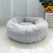 Load image into Gallery viewer, The KedStore Light Gray / Diameter 70cm Calming Dog Bed For Anxiety Relieving &amp; Cuddling Your Pet In Round Orthopedic Soft Long Plush Cat Dog Bed Cushion