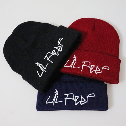 The KedStore Lil Peep Beanie Embroidery Repper Love Knit Cap Knitted Skullies Warm Winter Unisex Ski Hip Hop Hat