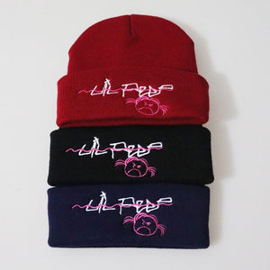 Lil Peep Beanie Embroidery Repper Love Knit Cap Knitted Skullies Warm Winter Unisex Ski Hip Hop Hat