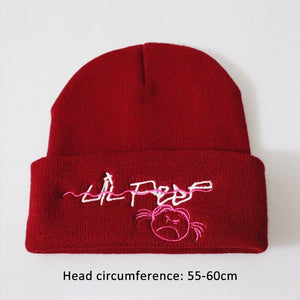 Lil Peep Beanie Embroidery Repper Love Knit Cap Knitted Skullies Warm Winter Unisex Ski Hip Hop Hat