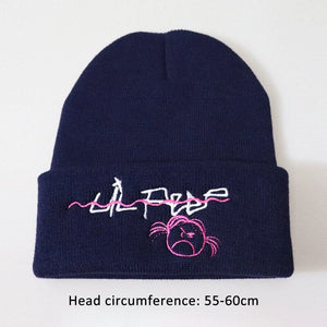 Lil Peep Beanie Embroidery Repper Love Knit Cap Knitted Skullies Warm Winter Unisex Ski Hip Hop Hat