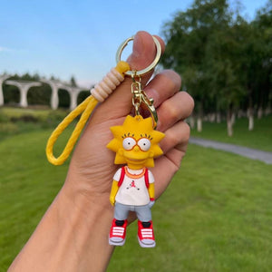 The KedStore Lisa The Simpsons Keychain Cartoon Anime Figure Key Ring Phone Hanging Pendant Kawaii Holder Car Key Chain