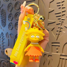 Load image into Gallery viewer, The KedStore Lisa2 The Simpsons Keychain Cartoon Anime Figure Key Ring Phone Hanging Pendant Kawaii Holder Car Key Chain