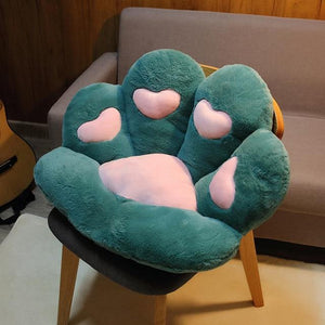 The KedStore Love Green / 70x60cm Armchair Seat Cat Paw Cushion for Office Dinning Chair Desk Seat Backrest Pillow Office Seats Massage Cat Paw Cushion Cartoons