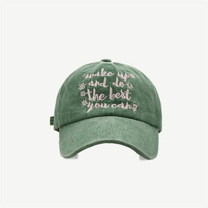 The KedStore M196-green / Adjustable Cotton Men Women Girls Baseball Caps Solid Embroidery Cap Adjustable Baseball Hats