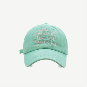 The KedStore M196-light green / Adjustable Cotton Men Women Girls Baseball Caps Solid Embroidery Cap Adjustable Baseball Hats