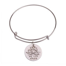 Load image into Gallery viewer, The KedStore Make My Life Whole Bracelet Bangle - Dog Tag Paw Footprint Love Heart. Huella de pata de etiqueta de perro. Pulsera