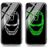 Light Up Glowing Tempered Glass Case For iphone Superman Captain America Venom Ironman