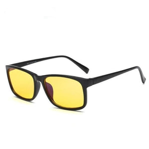 The KedStore Matte black Yellow Glasses with Anti Blue Light Blocking Filter - Reduces Digital Eye Strain - Clear Regular Computer Gaming Glasses