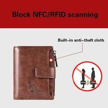 Load image into Gallery viewer, Men&#39;s RFID Blocking Anti Theft Wallets - Leather Wallet