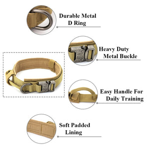 The KedStore Military Tactical Adjustable Dog Collar with Leash-Control Handle | TheKedStore