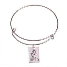 Load image into Gallery viewer, The KedStore My Dad Bracelet Bangle - Dog Tag Paw Footprint Love Heart. Huella de pata de etiqueta de perro. Pulsera