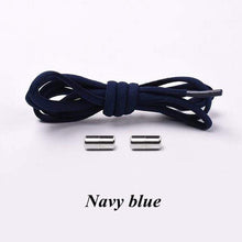 Load image into Gallery viewer, The KedStore Navy blue No tie Shoelaces Round Elastic Shoe Laces For Sneakers Shoelace Quick Lazy Laces Shoestrings