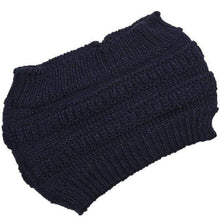 Load image into Gallery viewer, Ponytail beanie stretch cotton knit hat | TheKedStore