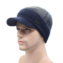 Load image into Gallery viewer, The KedStore navy gray Wool Scarf &amp; Cap
