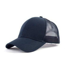 Load image into Gallery viewer, The KedStore navy mesh Glitter Ponytail Baseball Caps Sequins Shining Adjustable Snapback