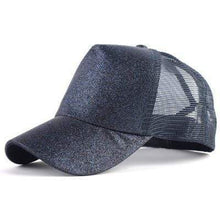 Load image into Gallery viewer, The KedStore navy Sequins Glitter Ponytail Baseball Caps Sequins Shining Adjustable Snapback