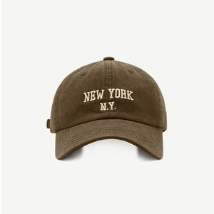 The KedStore New york-coffee / Adjustable Cotton Men Women Girls Baseball Caps Solid Embroidery Cap Adjustable Baseball Hats