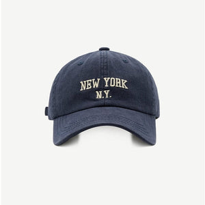 The KedStore New york-deepblue / Adjustable Cotton Men Women Girls Baseball Caps Solid Embroidery Cap Adjustable Baseball Hats