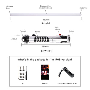 The KedStore Obi-Wan Kenobi Lightsaber Replica -  OBW EP1 Star Wars Light Saber - TXQSABER