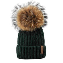 Load image into Gallery viewer, The KedStore Old Style Green / 4-10 years old Pom pom hat for Kids Ages 1-10 / Knit Beanie