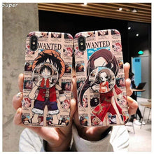 Load image into Gallery viewer, The KedStore One Piece Support Luffy Queen Couple IMD Phone Case For Apple iphone 11 Pro 7 8 6 6S Plus X XS Max Xr Anime With foothold Cover