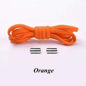 The KedStore Orange No tie Shoelaces Round Elastic Shoe Laces For Sneakers Shoelace Quick Lazy Laces Shoestrings