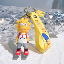 Load image into Gallery viewer, The Simpsons Keychain Cartoon Anime Figure Key Ring Phone Hanging Pendant Kawaii Holder Car Key Chain