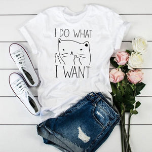 The KedStore P2665-14 / XS Summer New 90 ’s Leopard Heartbeat Short Sleeve Printed T-Shirt Harajuku Graphics