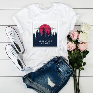 The KedStore P2665-2 / XS Summer New 90 ’s Leopard Heartbeat Short Sleeve Printed T-Shirt Harajuku Graphics