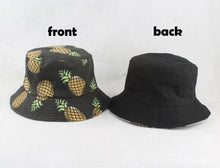 Load image into Gallery viewer, The KedStore pineapple black Panama Bucket Hat Men Women Summer Bucket Cap Banana Print Yellow Hat Bob Hat Hip Hop Gorros Fishing Fisherman Hat