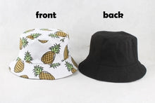 Load image into Gallery viewer, The KedStore pineapple white Panama Bucket Hat Men Women Summer Bucket Cap Banana Print Yellow Hat Bob Hat Hip Hop Gorros Fishing Fisherman Hat