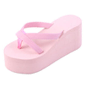 The KedStore pink / 34 Women's Summer Fashion Slipper Flip Flops / Beach Wedge Thick Sole Heeled Shoes