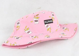The KedStore pink Panama Bucket Hat Men Women Summer Bucket Cap Banana Print Yellow Hat Bob Hat Hip Hop Gorros Fishing Fisherman Hat