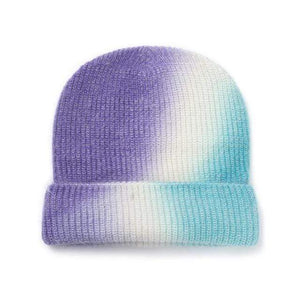 The KedStore purple and blue Xthree New  Women's Winter Hat Beanie tie-dyed Colorful Knitted Hat Skullies Warm Bonnet Cap