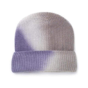 The KedStore purple and gray Xthree New  Women's Winter Hat Beanie tie-dyed Colorful Knitted Hat Skullies Warm Bonnet Cap