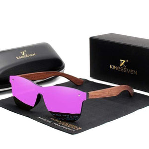 The KedStore Purple bubinga wood KINGSEVEN Natural Wooden Sunglasses Men Polarized Sun Glasses Original Wood Oculos de sol masculino | TheKedStore