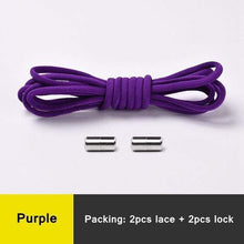 Load image into Gallery viewer, The KedStore Purple No tie Shoelaces Round Elastic Shoe Laces For Sneakers Shoelace Quick Lazy Laces Shoestrings