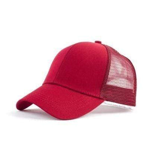 The KedStore red 2 mesh Glitter Ponytail Baseball Caps Sequins Shining Adjustable Snapback