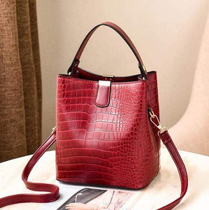 The KedStore Red / (30cm<Max Length<50cm) Crocodile Pattern Handbag Shoulder Messenger Bag
