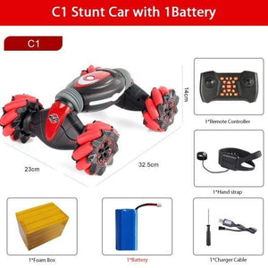 The KedStore RED C1 1B Hand Controlled Remote Control Stunt Car MINI 4WD RC | TheKedStore