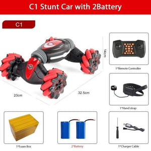 The KedStore RED C1 2B Hand Controlled Remote Control Stunt Car MINI 4WD RC | TheKedStore