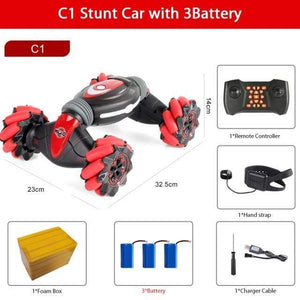The KedStore RED C1 3B Hand Controlled Remote Control Stunt Car MINI 4WD RC | TheKedStore