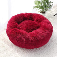 Load image into Gallery viewer, The KedStore Red / Diameter 40cm Calming Dog Bed For Anxiety Relieving &amp; Cuddling Your Pet In Round Orthopedic Soft Long Plush Cat Dog Bed Cushion