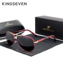 Load image into Gallery viewer, The KedStore RED GRAY KINGSEVEN Aluminum Magnesium Sunglasses